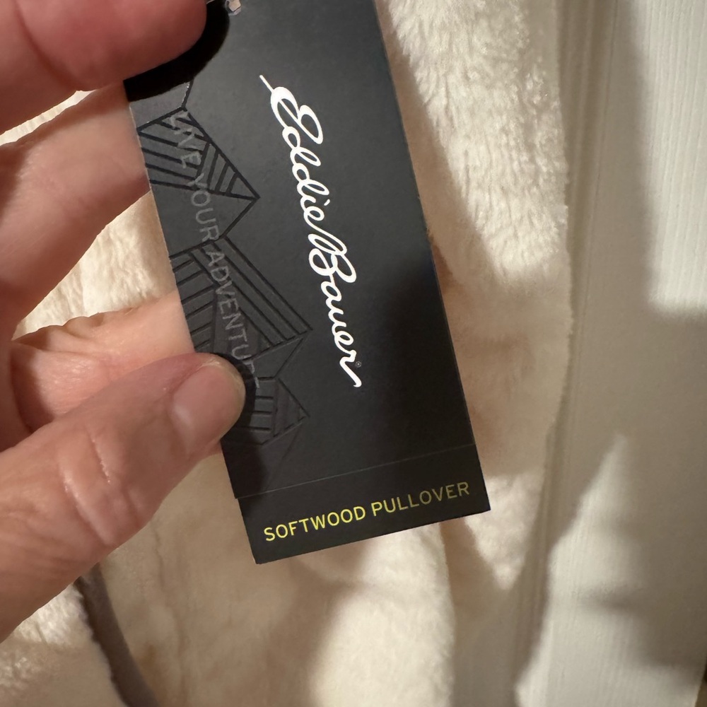 Eddie Bauer Cream Fleece Pullover Jacket - Picture 4 of 5